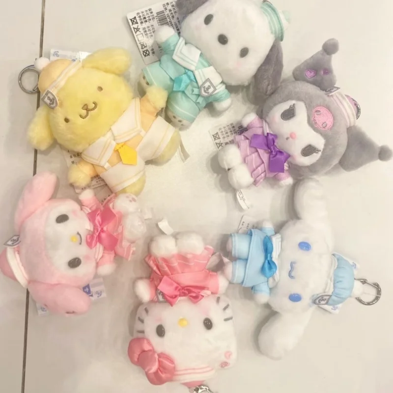 Sanrio Hello Kitty Kuromi My Melody Navy Sailor Uniform Series Pluszowa Zabawka Brelok do Kluczy Ozdoba do Torebki Prezent na Halloween