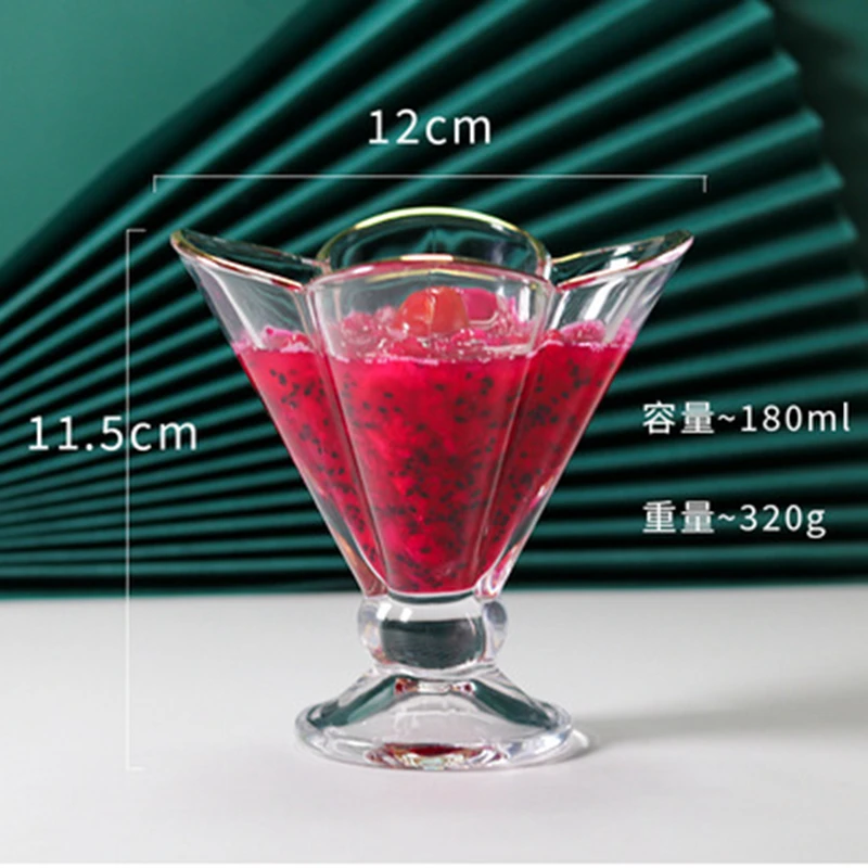 Glass Dessert Cup, Influencer-style, Ice Cream Cup, Sorbet Cup, Milkshake Cup, Kitchen Dessert Shop Utensils, Wholesale