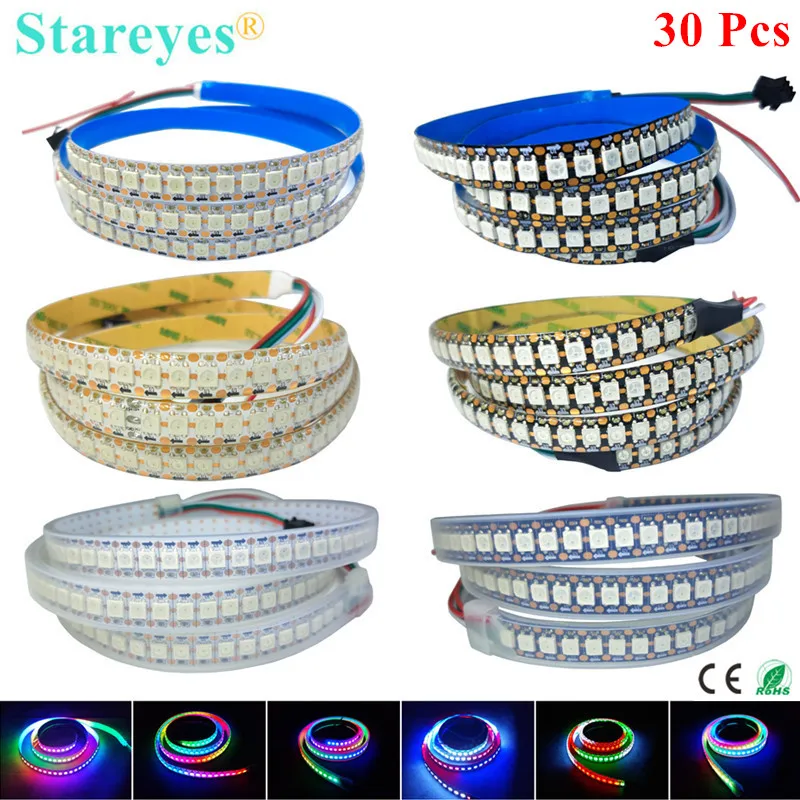 

30 Pieces Magic color SMD 5050 1m WS2812B DC5V 144 LED/m RGB LED Strip Individually Addressable Digital IC Led Tape Light Rope