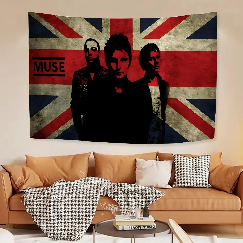 Alternative Rock muse band Tapestry House Bedroom Living Bar Garden Microfiber Decoration Background