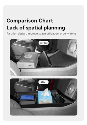 Imagen 2 del producto Para Chery OMODA C5 (versión de combustible) 2022-2025 almohadilla protectora antideslizante almohadilla de carga inalámbrica caja de almacenamiento central inferior portavasos