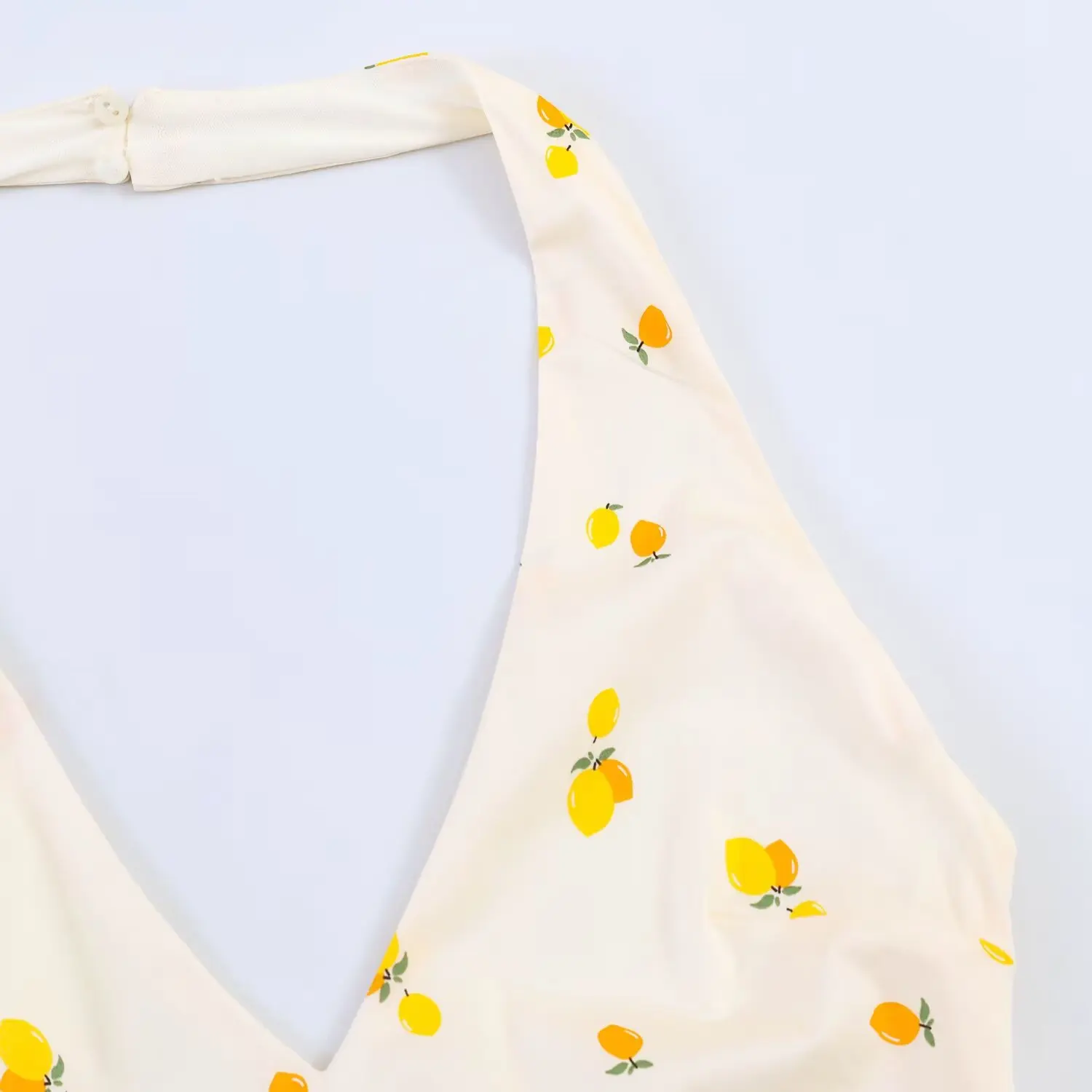 BSAY 2026 Sommer Neues Damenkleid mit Fruchtprint, Neckholder, Midi-Länge, Ärmellos, A-Linie, Süßes Freizeitkleid für Strand und Urlaub – Detail 5