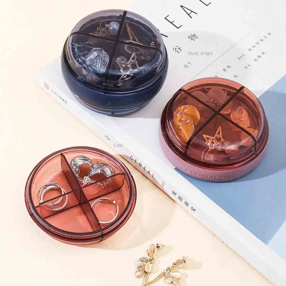 

Waterproof Weekly Pill Case Dustproof Round Mini Medicine Box Against Moisture Double-deck Pill Container Organizer Jewelry Box