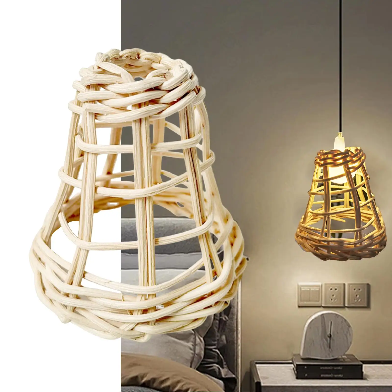 

Mini Lamp Shade Woven Basket Lamp Shade for Bedroom Corridor