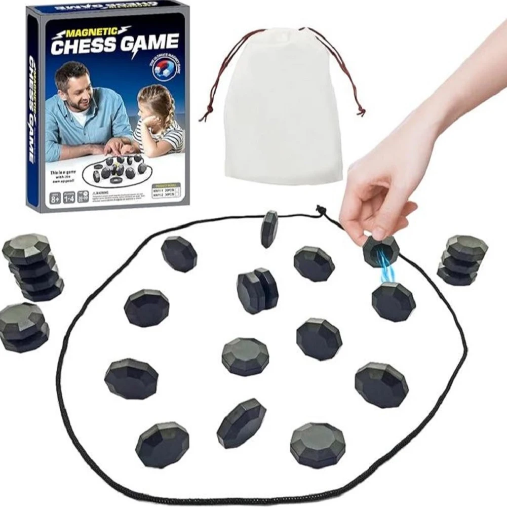 Juego de ajedrez magnético, juegos de mesa familiares multijugador, juego de ajedrez magnético para juegos familiares de noche para niños y adultos