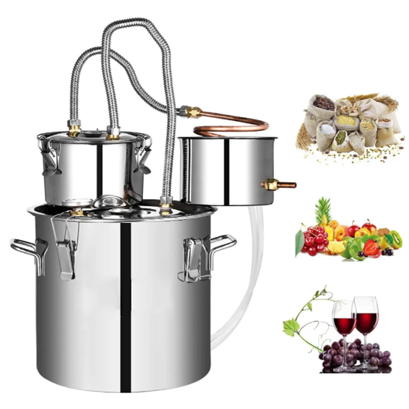 

Stainless Steel Alcohol Distiller Copper Tube Home Brewing Pot Thermometer DIY Whiskey Brandy
