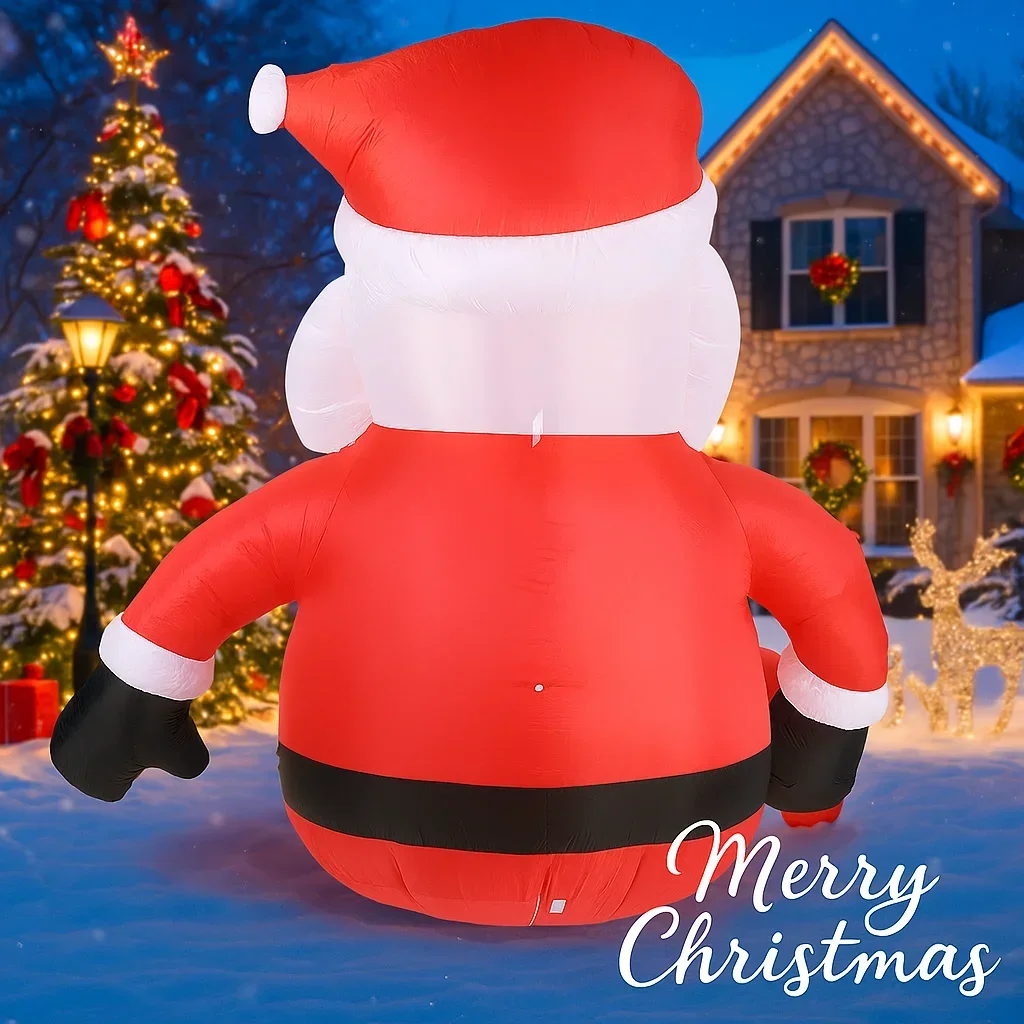 5.91FT Inflatable Toys Santa Claus Gift Box with LED Lit Xmas Yard Party Decoration Christmas Home Supplies Ornament Festive