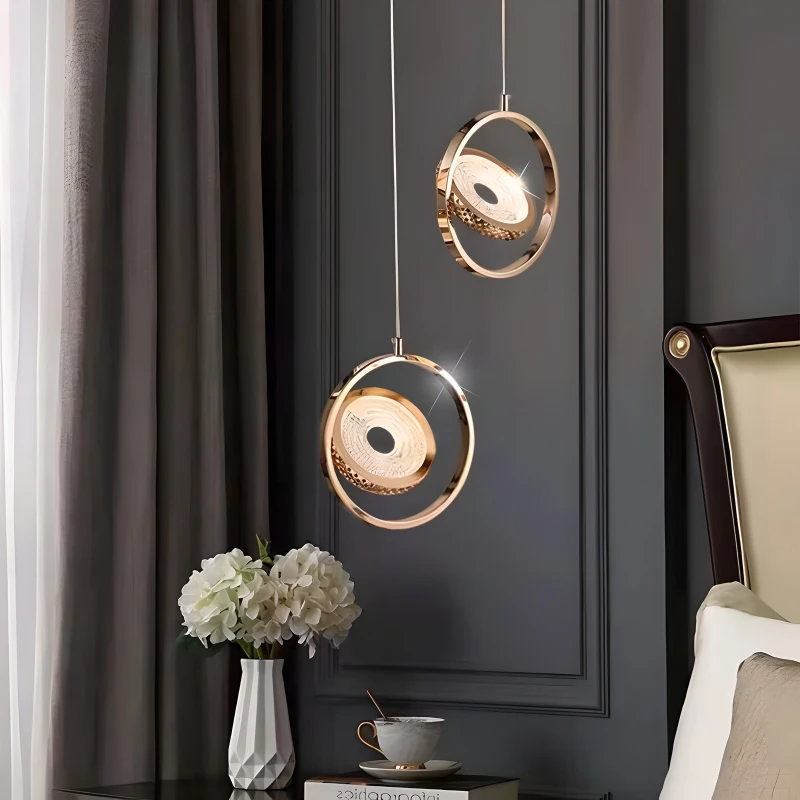 Luxury Small Chandelier Gold Home Decor Nordic Restaurant Bedroom Dining Living Room Bar Hanglamp Long Plate Led Pendant Light image 2