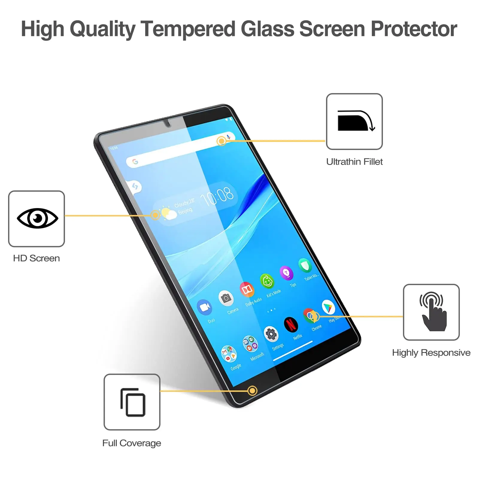 Screen Protector for Lenovo Tab M8 HD LTE 2021/Tab M8 HD/Smart Tab M8 / M8 FHD 2019 Tempered Glass for Lenovo M8 8.0 Inch