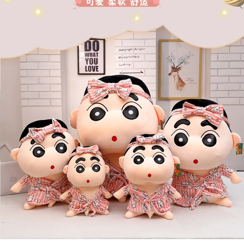 85cm Super Big Size New Bathrobe Crayon Shin Chan Doll Anime Plush Fill Doll Anime Throw Pillow Doll Stuffed Animal Gift