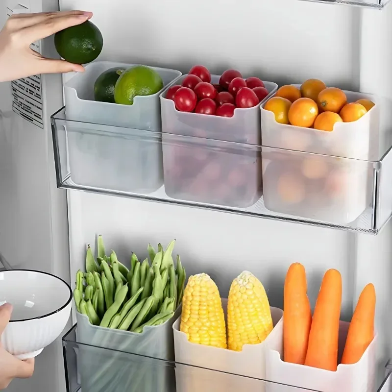 1/5PCS Refrigerator Storage Boxes Food Fresh Organizer Cold Storage Crisper Fruit Spice Food Container Boxes Home Kitchen Boxes