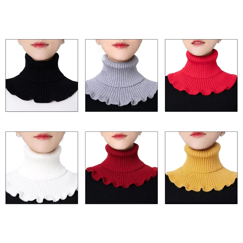 

Turtleneck Blouse Fake Collar Knitted False Collar Dickey Collar Neck Warmer 449B