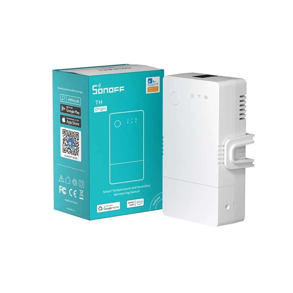 Th origem 16a thr316 interruptor wi-fi inteligente monitoramento de temperatura e umidade wi-fi interruptor inteligente kit automação residencial funciona