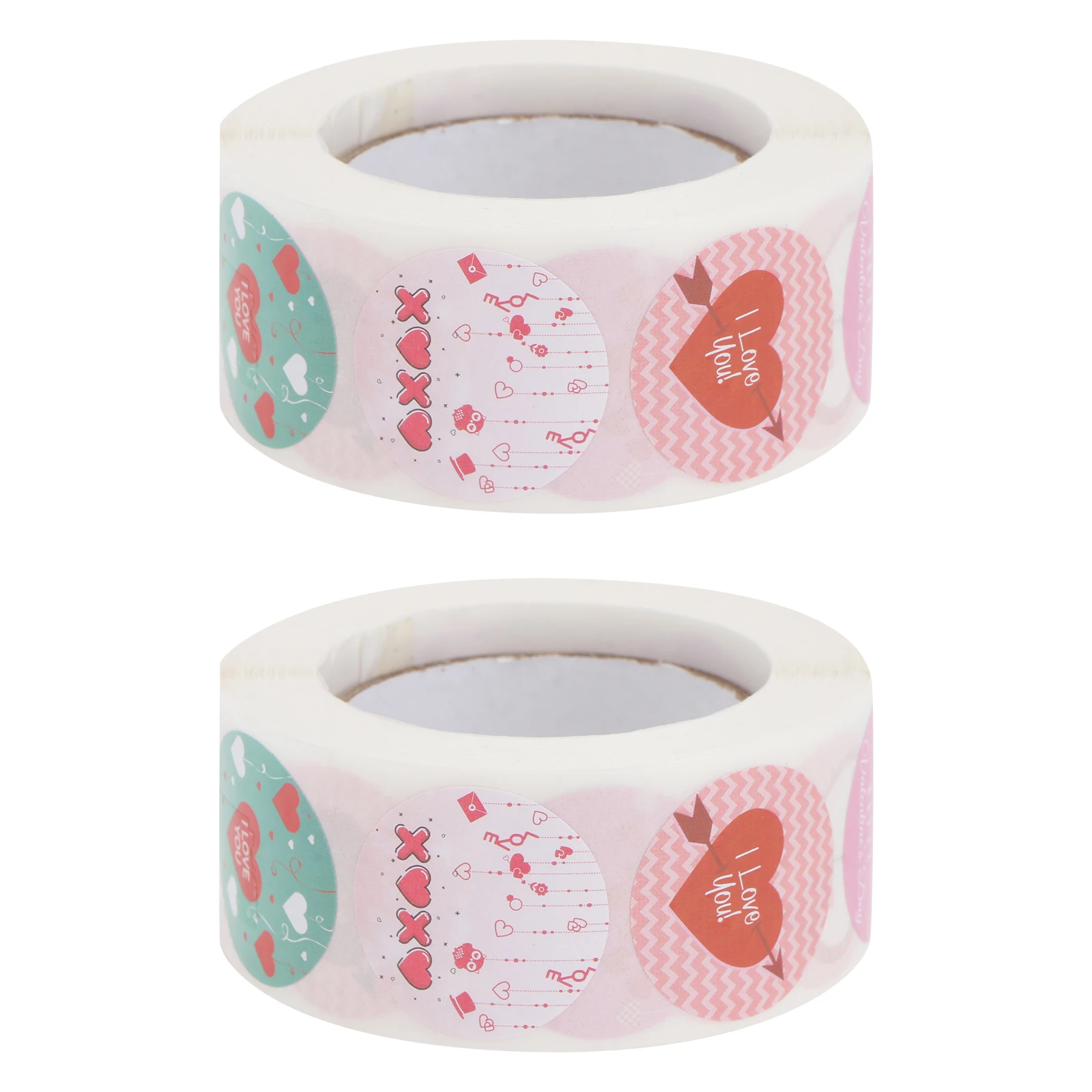 

2 Rolls Valentine's Day Decorative Label Stickers I Love You Romantic Sealing Stickers for Gift Packaging Envelope