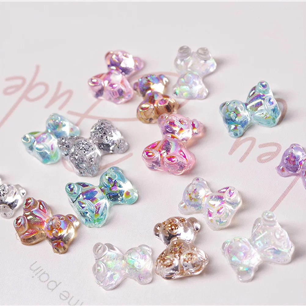 

48Pcs Bear Nail Decors Creative DIY Nail Art Supplies Manicure Decoration Accessories for Women Manicure Charm