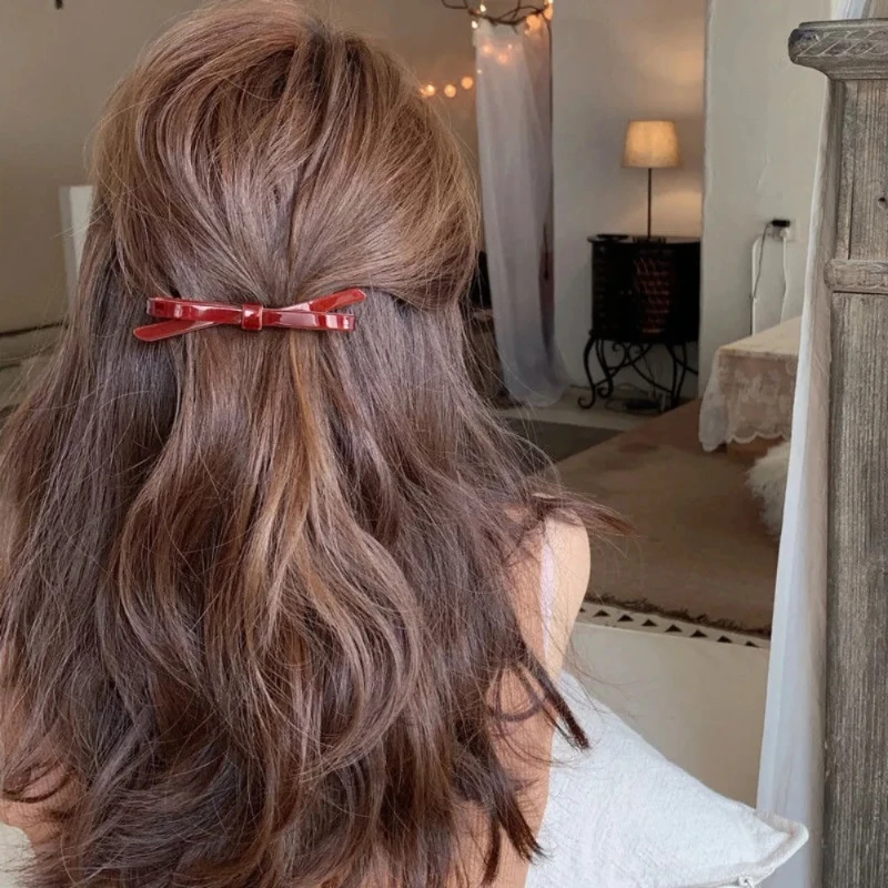 Koreanische Schleife Haarspangen Acetat Einteilige Haarspangen Federklammern am Hinterkopf High-End-Pony Haarschmuck für Frauen
