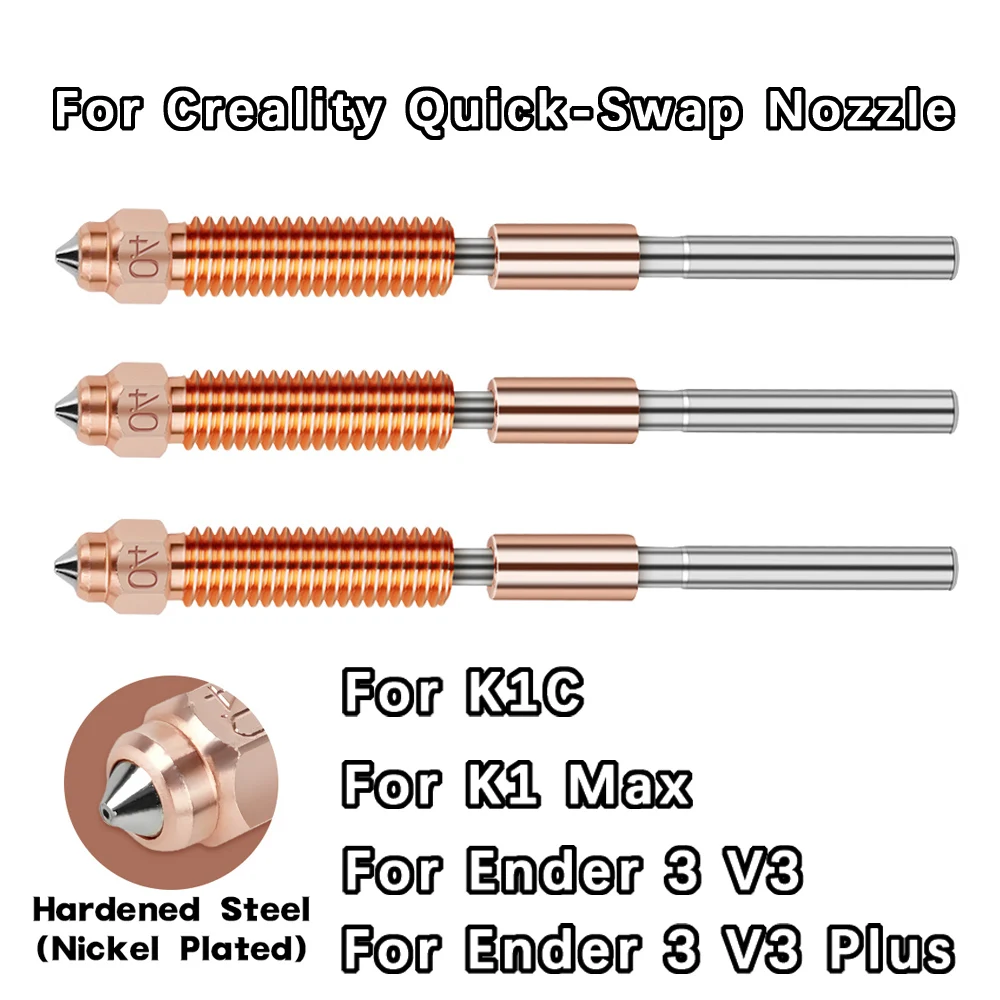 For Creality K1C Quick-Swap Nozzle K1 Max Ender-3 V3 Hardened Steel Nozzle Ender 3 V3 Plus All-in-one Copper Titanium Nozzles