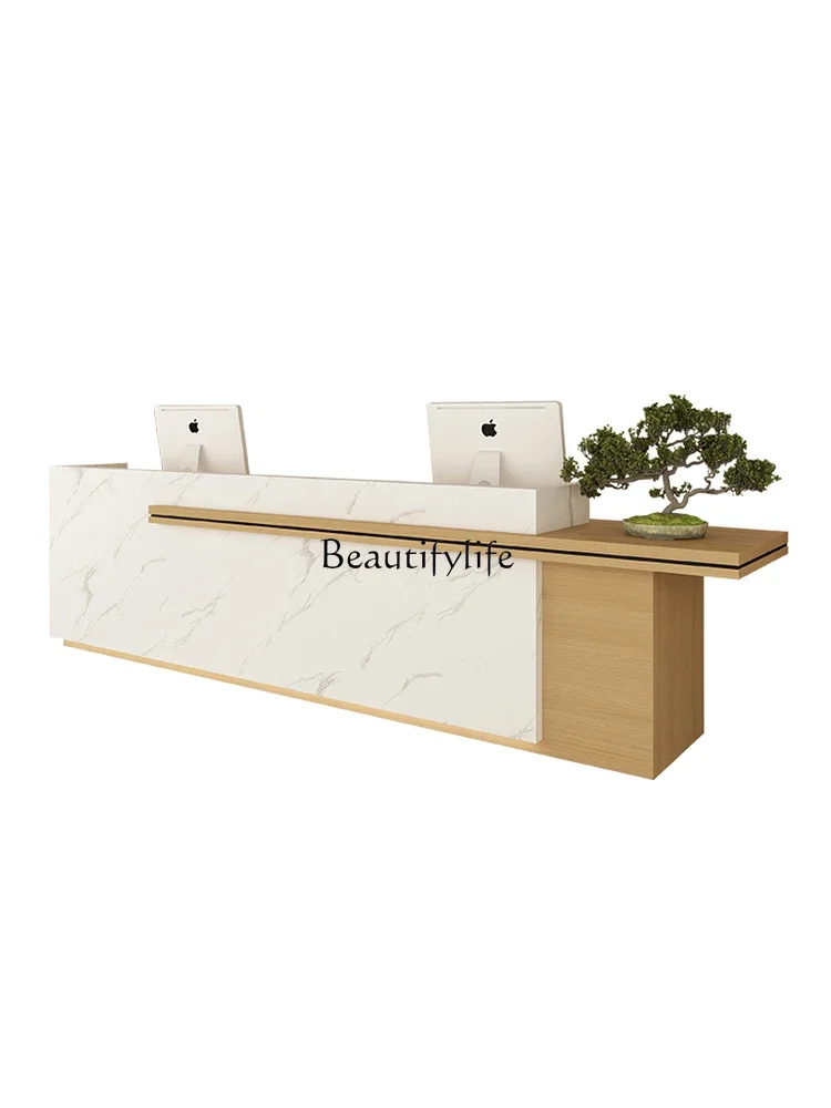 

New Chinese Marble Reception Desk Hotel Bar Cashier Company Counter