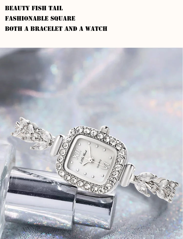 UTHAI L76 Women's Watch Light Luxury Diamond Korean Version Mermaid Bracelet Waterproof Female's Sugar Fashion Quartz Watches