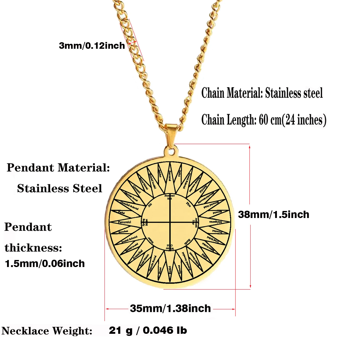ختم سليمان ثيوجيا جويتيا ليمجيتون كلاسيكيات ماجيك نورتون إمبيريوم تاليسمان تميمة قلادة من الفولاذ المقاوم للصدأ