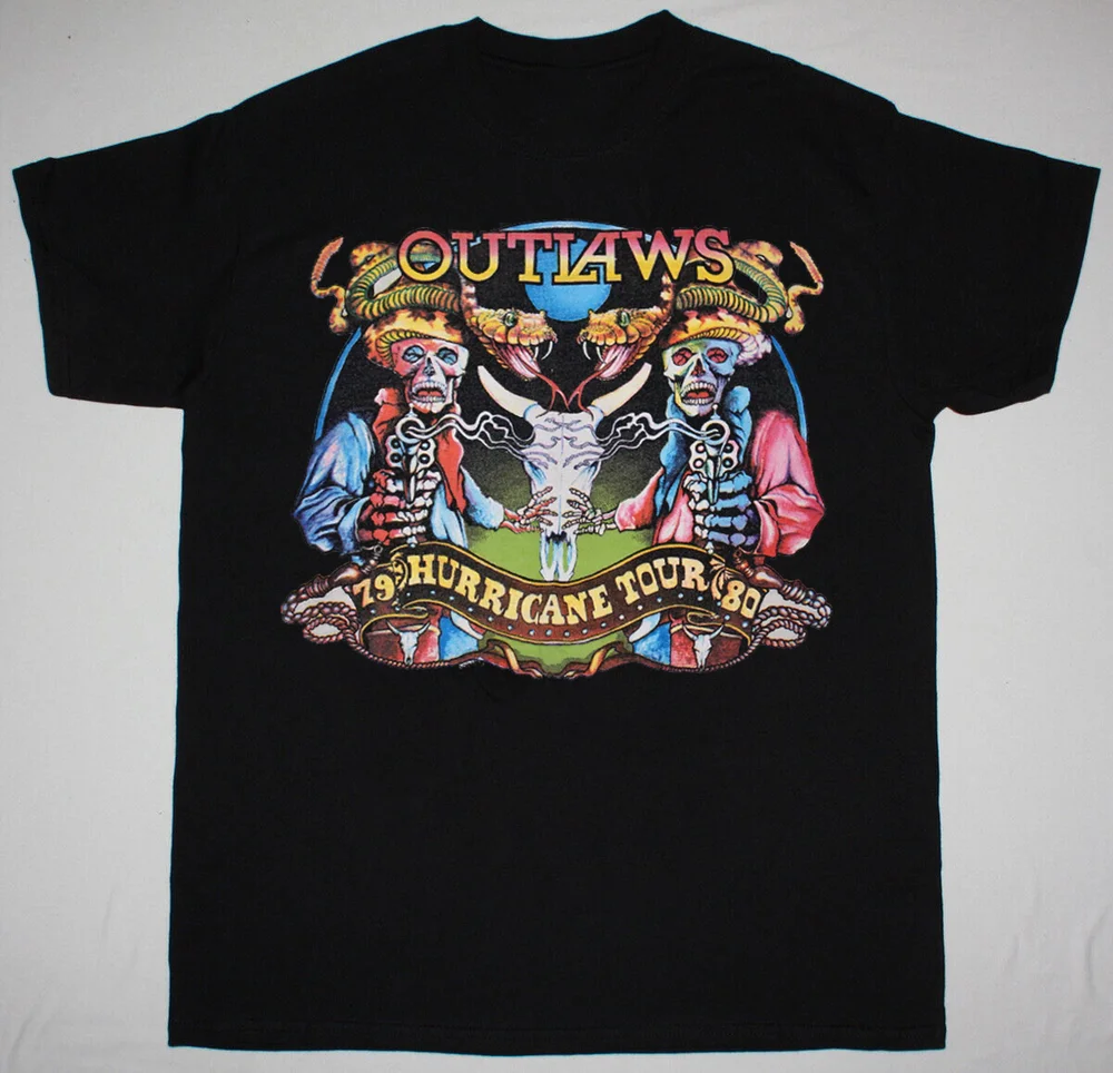 

1979 1980 The Outlaws concert tour Short Sleeve Black All Size Shirt