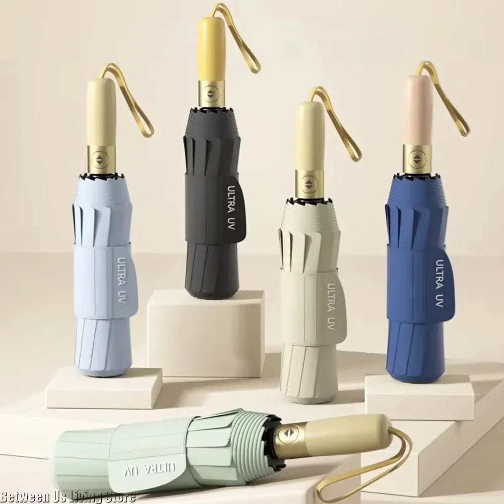 

Складной ветрозащитный автоматический зонт, усиленный UPF 50+, солнцезащитный, дождевик, УФ-защита, зонты для мужчин и женщин, бытовые