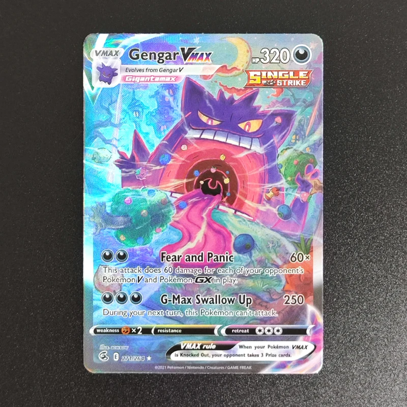 DIY PTCG English Gengar Minikyu Charizard Pikachu Lucario Reshiram Victini Umbreon Mewtwo Latia Hobby Collection Flash Card Toy