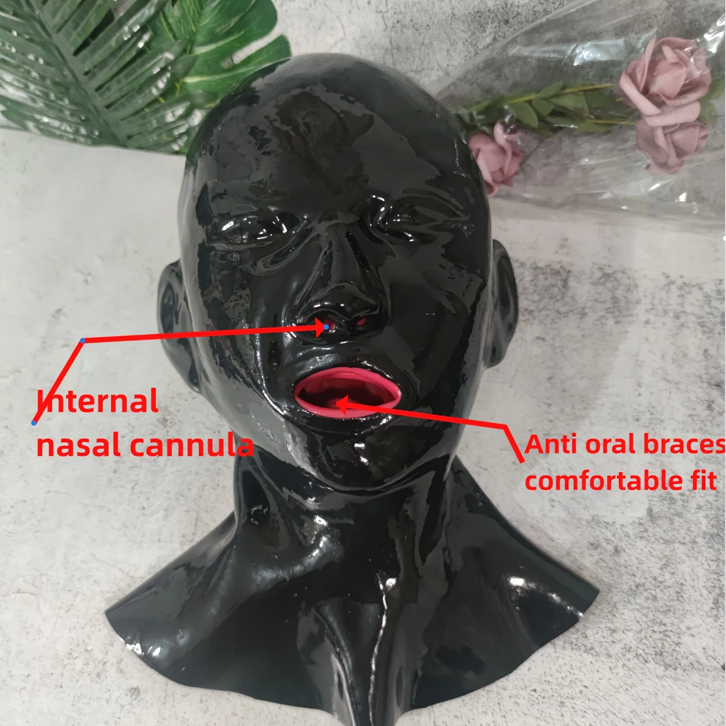 

Natural Latex 3D Molded Latex Headgear One Piece Zentai Hood Cosplay Male and Female Crossdresser Costume Accessory Kigurumi Mas