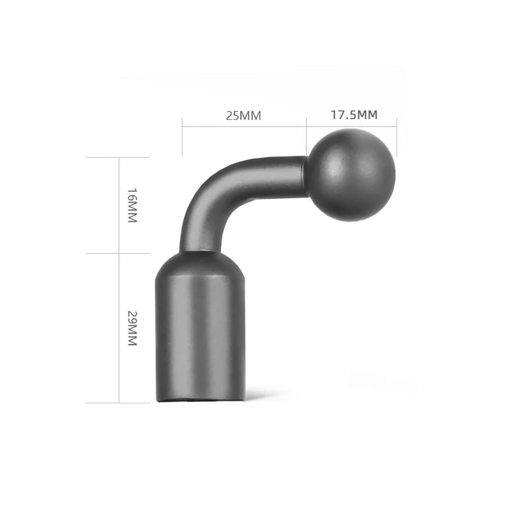 Aluminiumlegierung 17 mm Kugelkopfadapter auf 1/4 M6 Schraubenlochhalterung für Stativ Selfie Fahrradgriff Griff Ständer Telefonhalterung – Detail 1