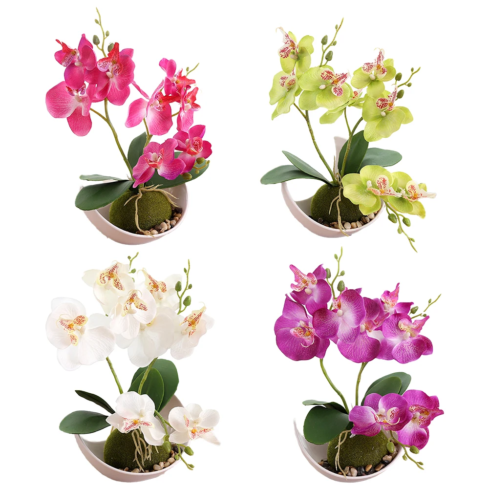 1Pcs Schmetterling Orchidee Bonsai Simulation Blume Künstliche Schmetterling Orchidee Topfpflanze Tisch Ornament Hause Hochzeit Dekoration