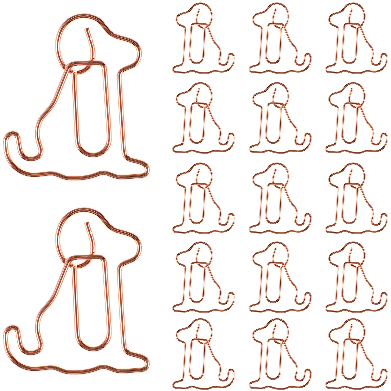 

25 Pcs Puppy Paperclip Cute Small Clips Unique Dog Metal Shaped Aesthetic Paperclips Office