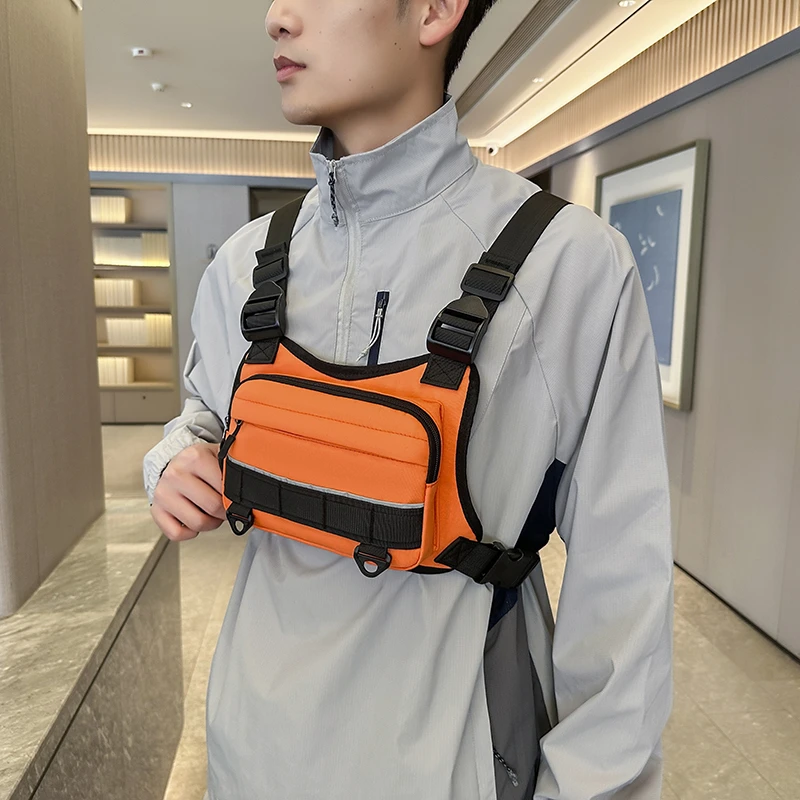 Taktische Outdoor-Brusttasche Unisex Lauf- und Fahrradtasche EDC-Weste Workout-Sport-Brustpackung für Männer – Detail 3