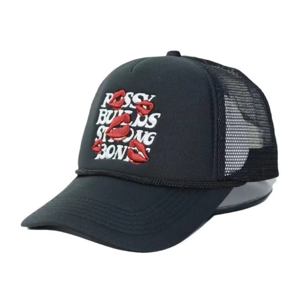 

Apparel Accessories Letter Embroidery Letters Lip Baseball Cotton Street Wear Truck Caps Sun Cap Sunscreen Hat Sunshade Cap Girl