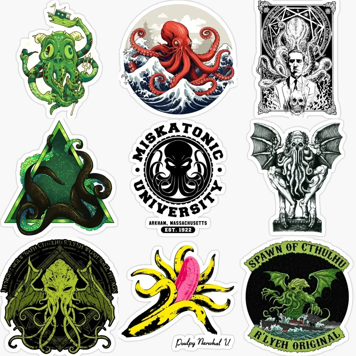 

Cthulhu Great Old Ones Octopus Monster Tentacles PVC Sticker for Decorate Wall Car Van Truck Bicycle Window Motorcycle Decal