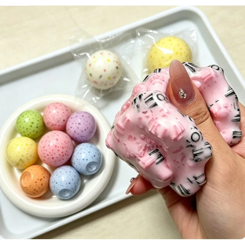 

Cream building block handmade ball slow rebound stress relief squeeze toy fun willow sweet dew ball mint dark chocolate gifts