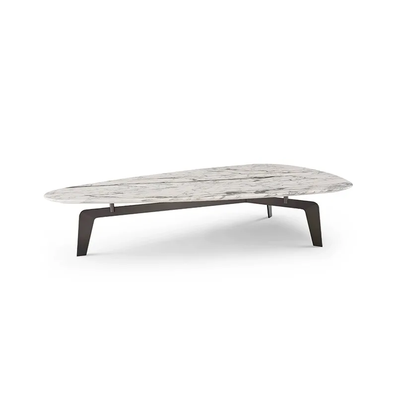 

Italian Minimalist Natural Marble Coffee Table Irregular Shape Living Room Home Luxury Stone Tea Table