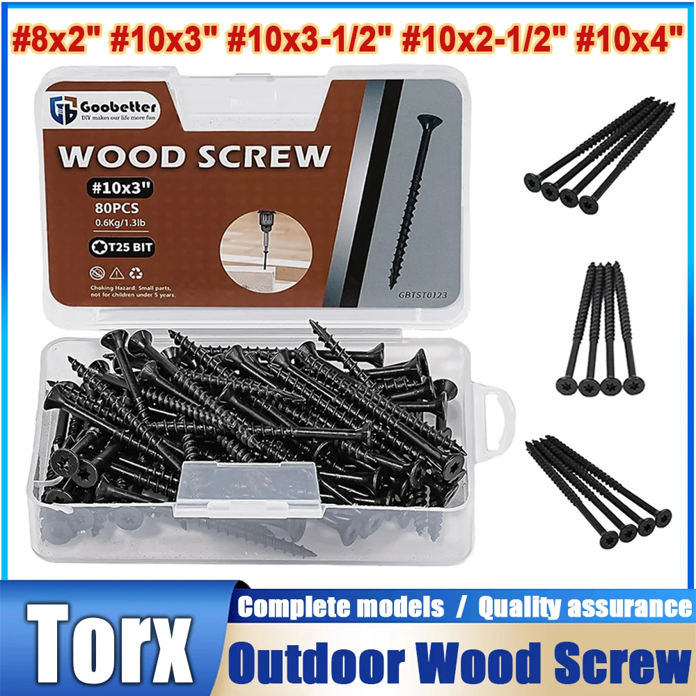 

#8x2" #10x3" #10x4" Wood Screw Black Phosphate Coated Carbon Steel Flat Truss Head Fast Self Tapping Drywall Screws