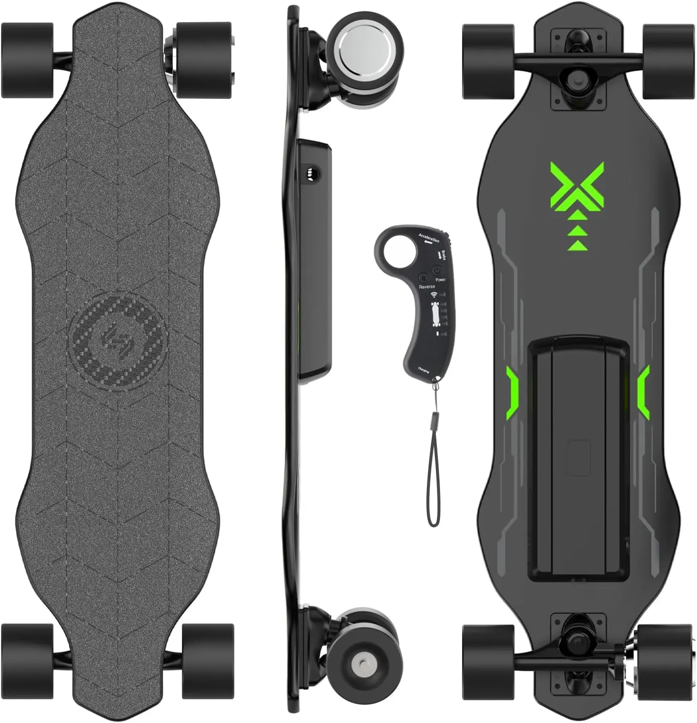 Electric Skateboard with Remote, 1200W/450W/3000W Brushless Motor, 30 Mph /12Mph/32Mph Top Speed, Electric Longboard for Adults