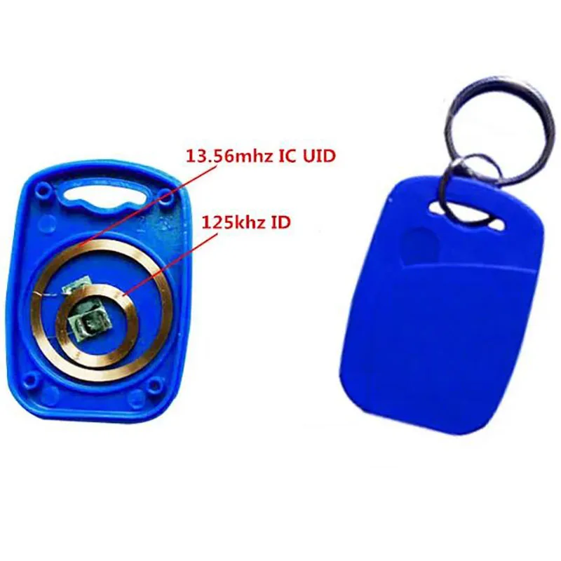 1pcs Dual Chip Frequency RFID 13.56Mhz UID Changeable 1K S50 and T5577 125 kHz ID key tag Writable Rewrite for copy clone backup