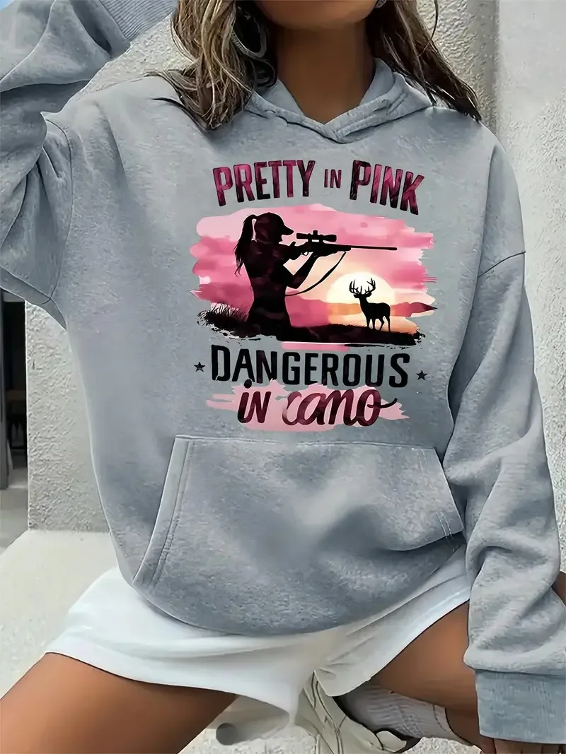 

Стильная женская толстовка с капюшоном на осень и зиму 2025 _ Pink_ Deer High-end Luxury Is for Both Men and Women Top Y2k