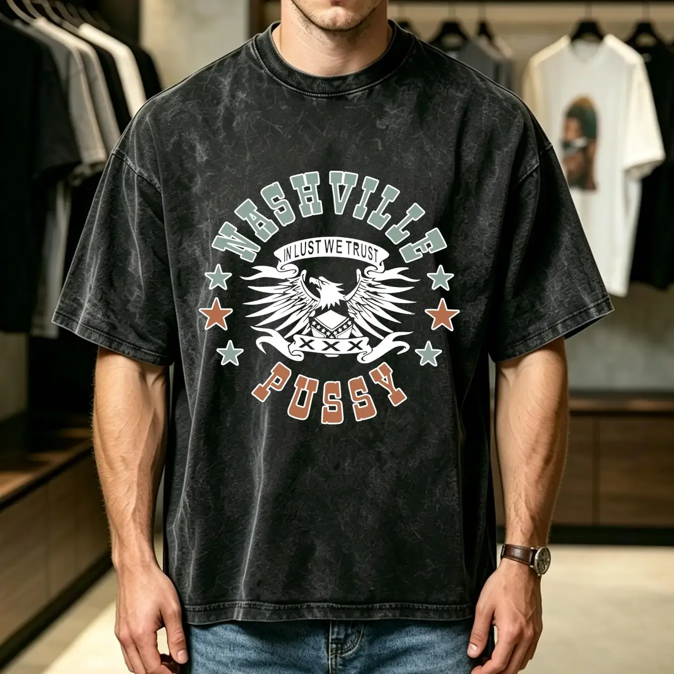 washed T Shirt Nashville Pussy Size XL Nine Pound Hammer Monster Magnet Dwarves long or short sleeves vintage Washed fashion
