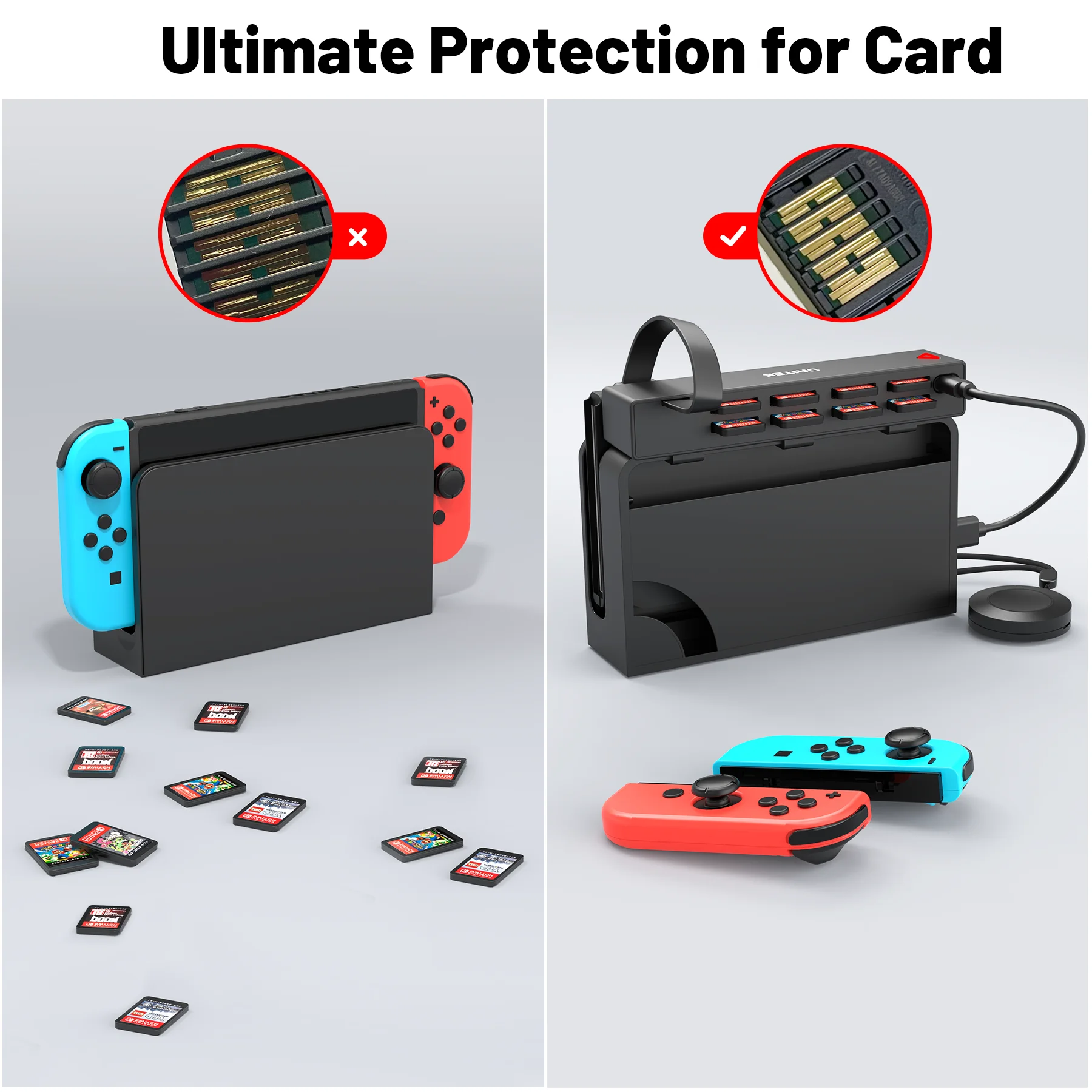 Unitek New Switch Game Card Reader with Wireless Remote Controller for Nintendo Switch/Switch OLED Multiple Gaming Cards Holder