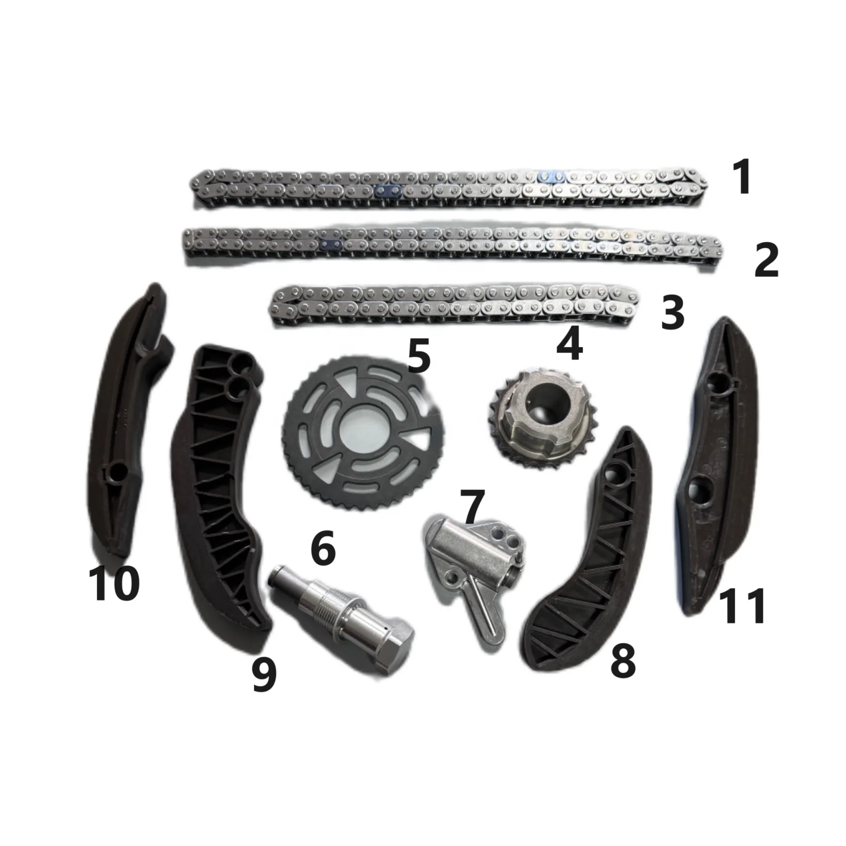 Auto Engine parts 11pcs N47D20C TIMING CHAIN KIT REPLACEMENT parts For BMW 520D N47 D20 2.0