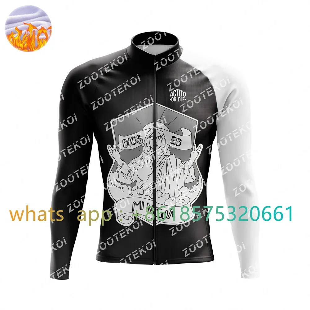 

New Men Cycling Jersey Winter Long Sleeve Thermal Fleece Lining Bicycle Warm Jacket Road Bike MTB Clothing Sportswear Equipement