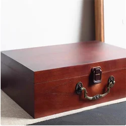 Wooden Deep Color Desktop Boxes, Large Store Wood Jewelry Storage