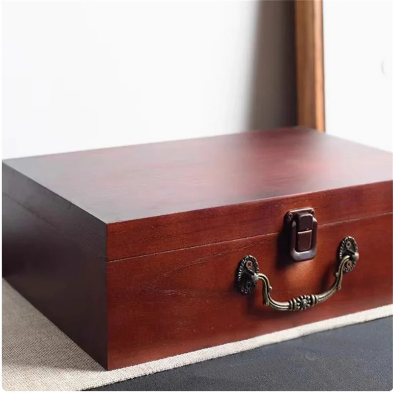 Wooden Deep Color Desktop Boxes, Large Store Wood Jewelry Storage
