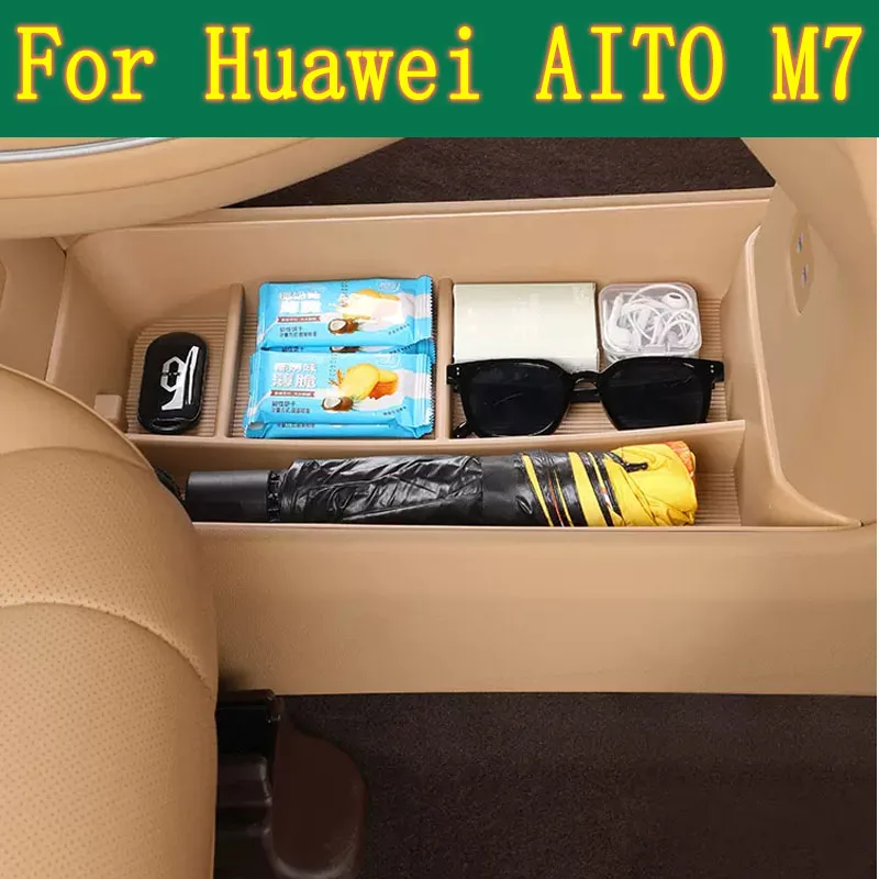 

For AITO WENJIE M7 2023 Car Center Console Armrest Storage Box Tray Organizer Anti-Slip Mats Central control lower storage box