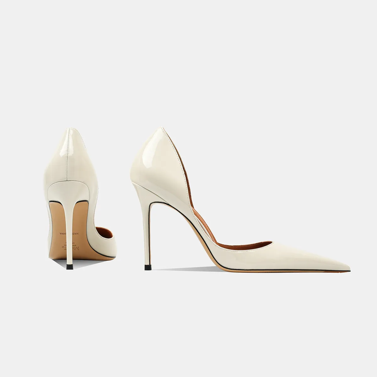 Spring and summer new pointed patent leather simple hollow sandals banquet dress small size slim high-heeled women's shoes