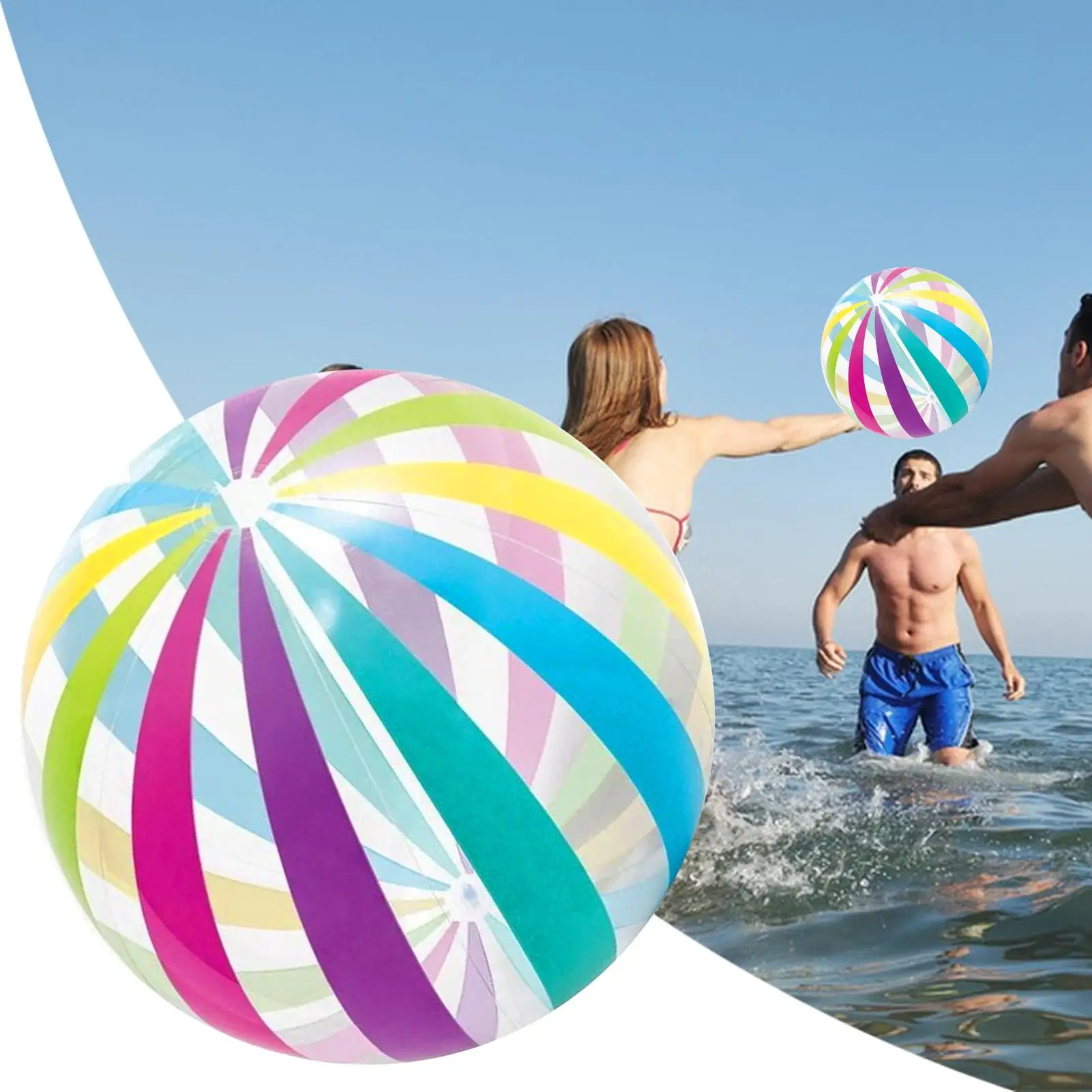 Bolas de praia para crianças adolescente exercício brinquedo inflável resistente ao desgaste portátil 16 Polegada bola de praia para equipe esportes festa piscina