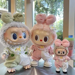 17/38CM Labubu Doll Clothes Outfit Accessories Classic Sweetheart Dress Backpack Pant Set  Labubu MOKOKO Doll Clothing Gift